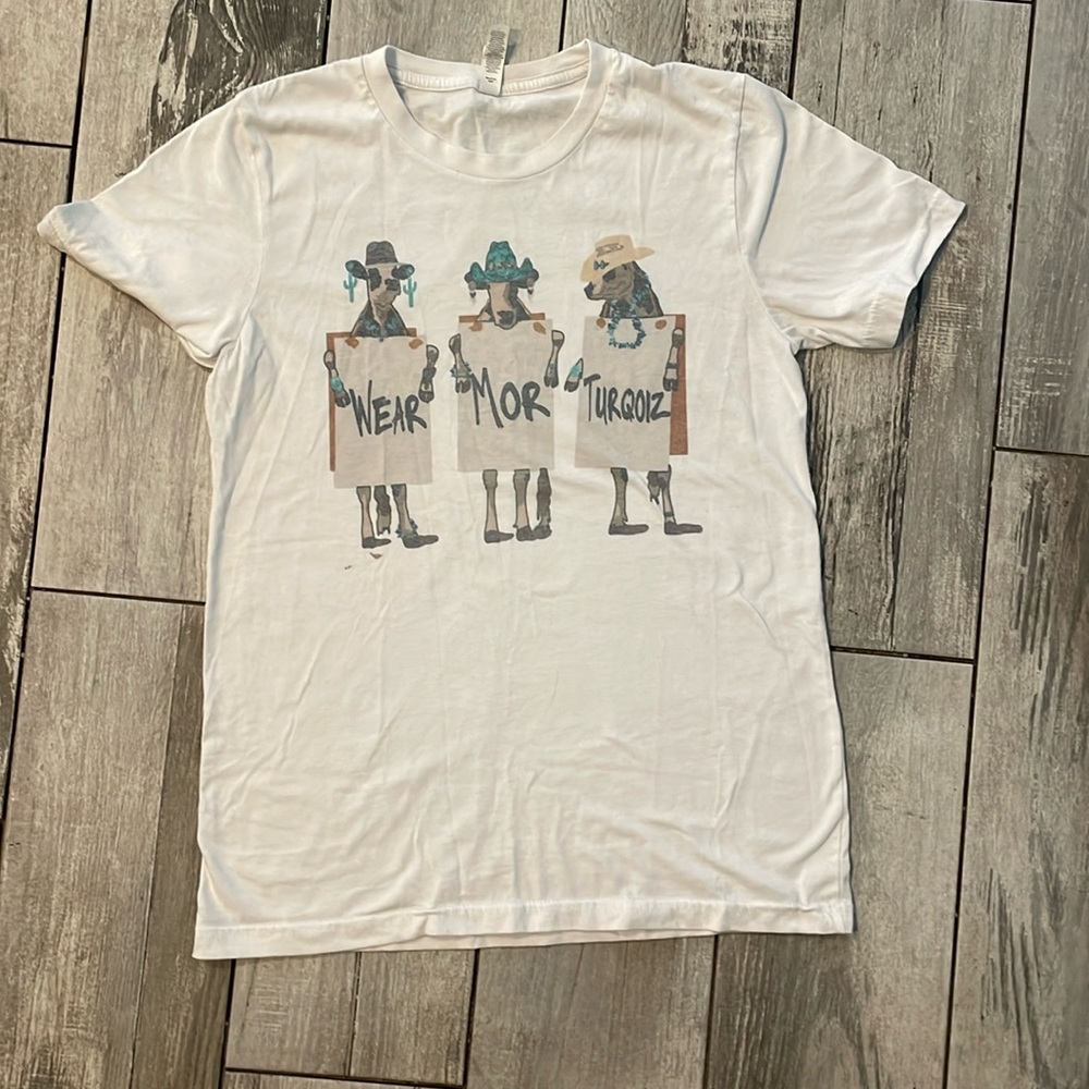 BELLA CANVAS Western “Wear more Turqoiz” tshirt size M